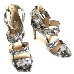 Vince Camuto snake print heels